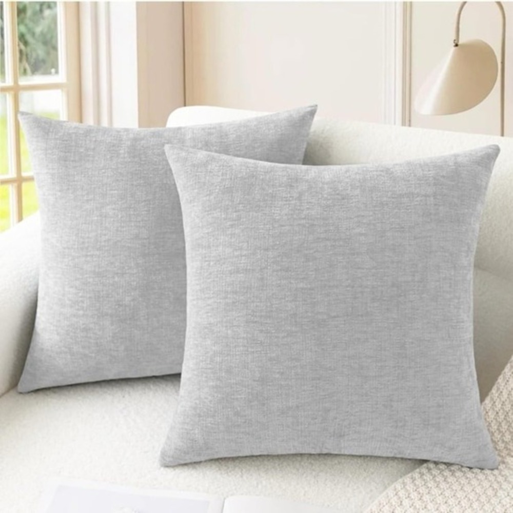 CaliTime Throw Pillow Covers Decorative 20 X 20 Inches Pack of 2 Cozy Chenille C